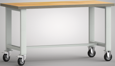 Werkbank, LxBxH: 1500x700x840 mm, fahrbar, ohne Schiebebügel