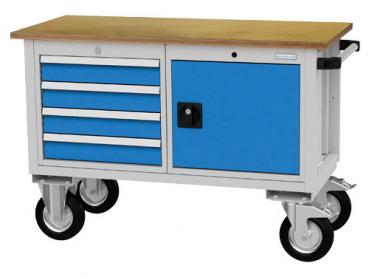 Mobile Kastenwerkbank Tiefe 540 mm, 4 x Schublade