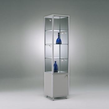 Standvitrine mit Unterschrank Class - 51,5 x 41,5 x 183 cm (BxTxH)