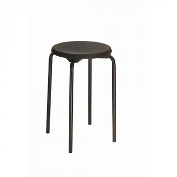 Stapel Hocker, Gestell schwarz, Sitz PU schwarz