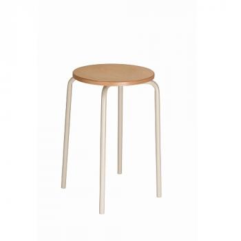 Stapel Hocker, Gestell lichtgrau, Sitz Buche Schichtholz