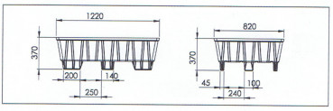 PE Auffangwanne 215 Liter mit Kufen & PE Gitterrost