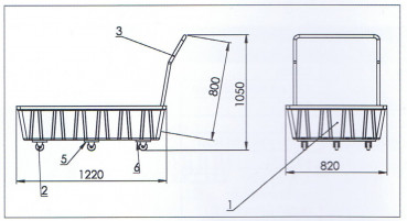 PE Auffangwanne 200 Liter, mit Gitterrost, Fahrbar, mit DIBT Zulassung
