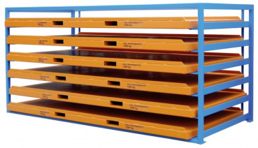 Kassettenblechregal 6 Kassetten je 1.000kg Tragkraft