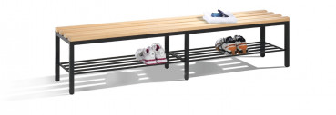 Freistehende Garderobensitzbank 420 x1960x353mm mit Schuhrost